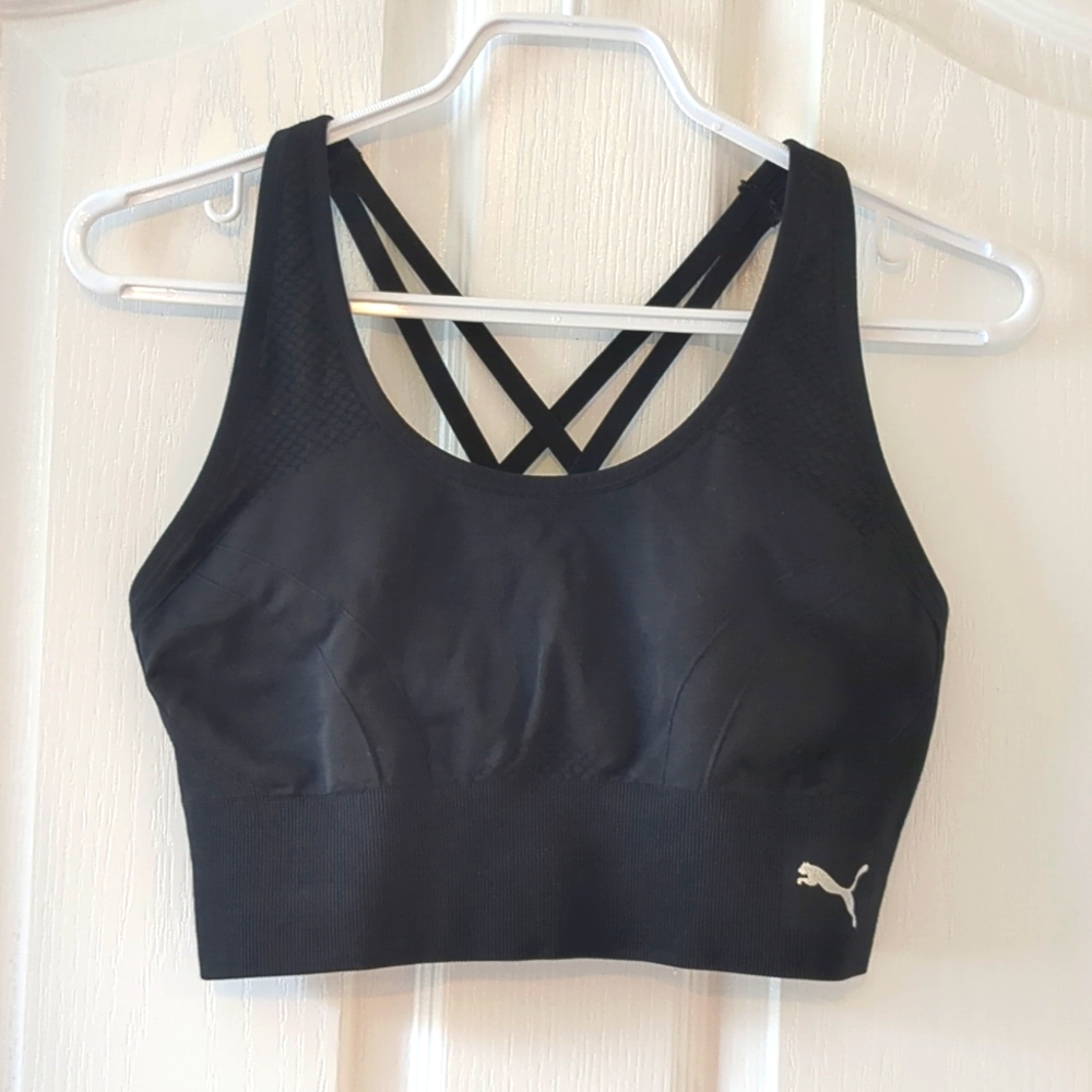 Puma, Black Strappy Sports Bra